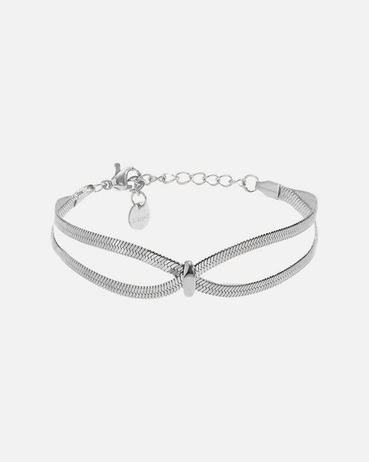 Double Layer Snake Armband - Silber