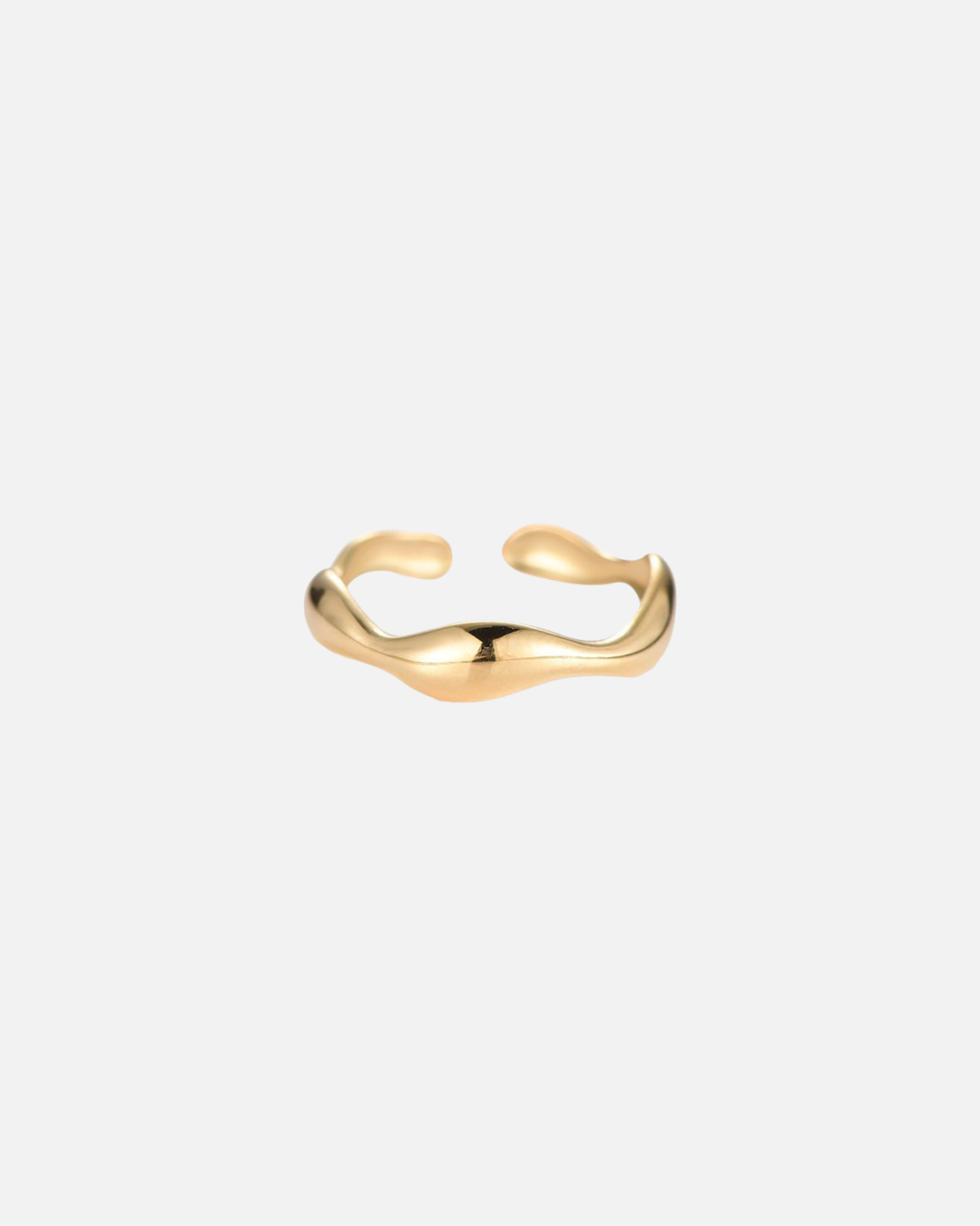 Gold Wave Edelstahl Ring