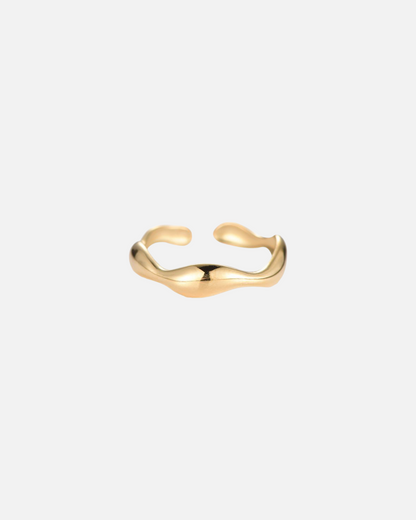 Gold Wave Edelstahl Ring