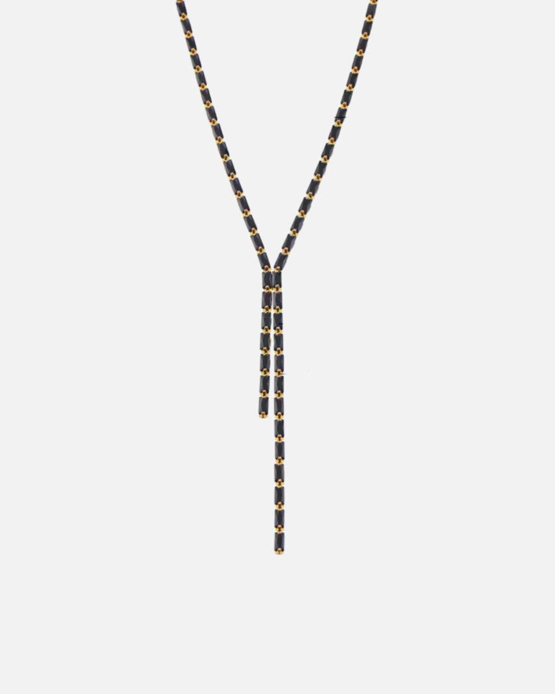 Y Kette mit schwarzen Steinen