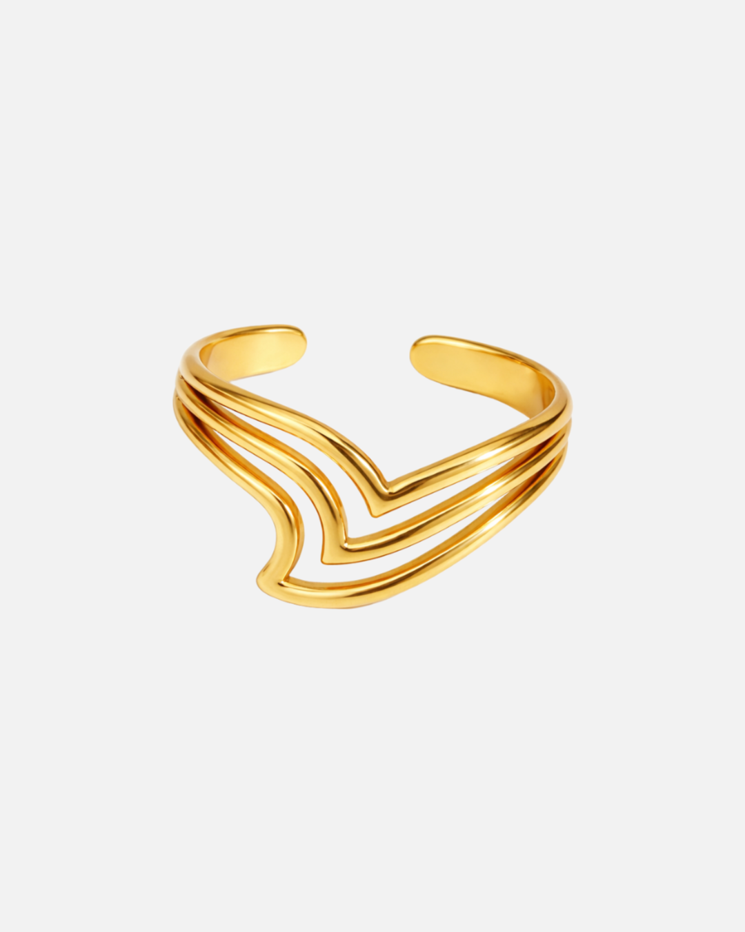V- Welle Ring - Gold