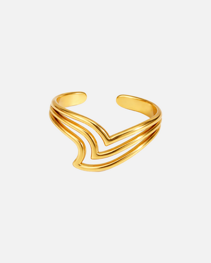 V- Welle Ring - Gold