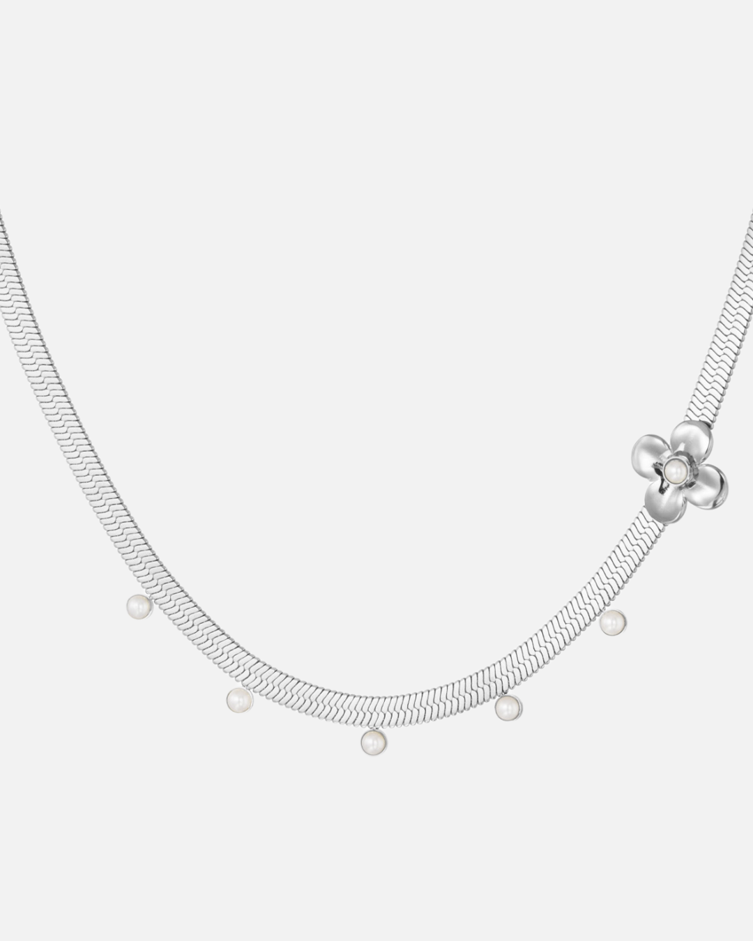 Blumen Kette Silber