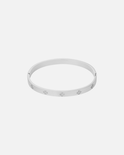 Armreif mit Kleeblätter - Silber