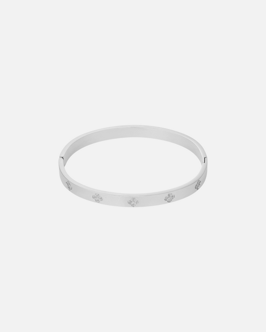 Armreif mit Kleeblätter - Silber