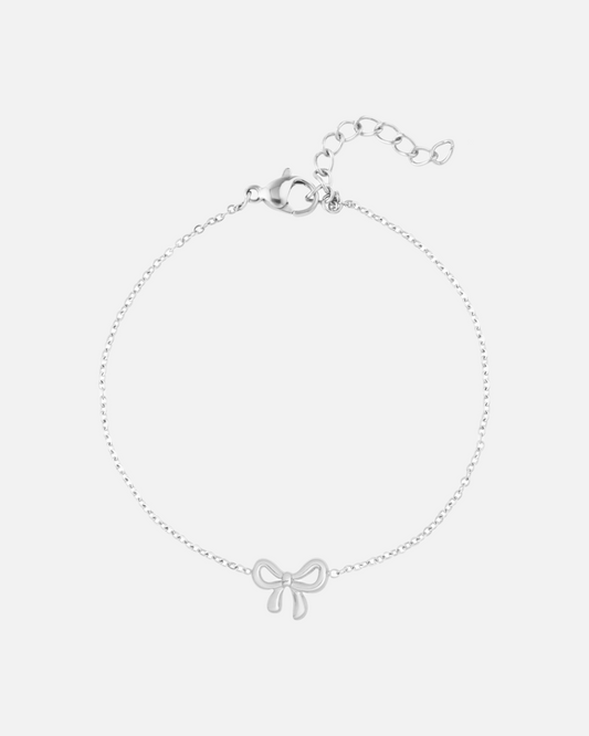 Einfaches Armband mit Schleife – Silber